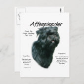 Ontwerpgeschiedenis affenpinscher briefkaart (Voorkant / Achterkant)