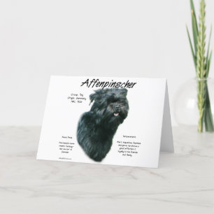 Ontwerpgeschiedenis affenpinscher feestdagen kaart