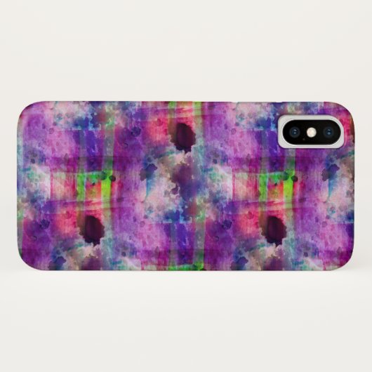 Ontwerpgroene, paarse waterverf Case-Mate iPhone case (Achterkant (horizontaal))