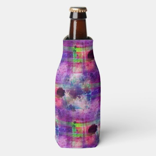 Ontwerpgroene, paarse waterverf flesjeskoeler (Fles Voorkant)