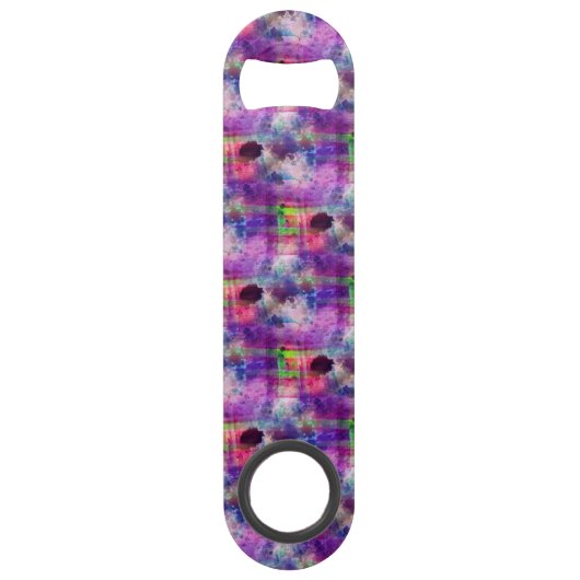 Ontwerpgroene, paarse waterverf speed flessenopener (Achterkant)