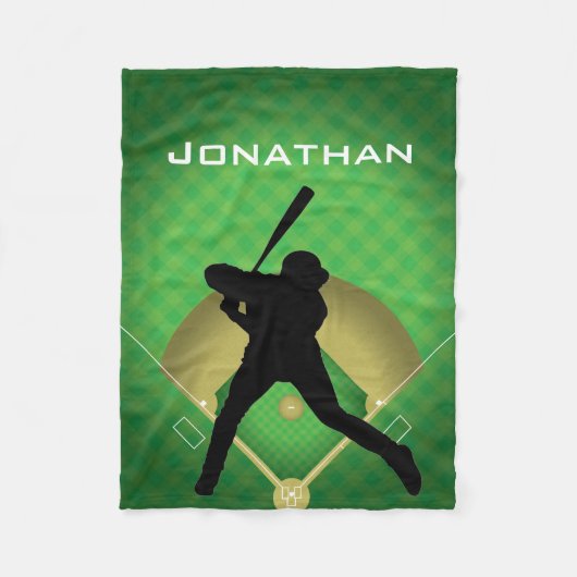 Ontwerphandtas met wieltjes voor Baseball Batter Fleece Deken (Voorkant)