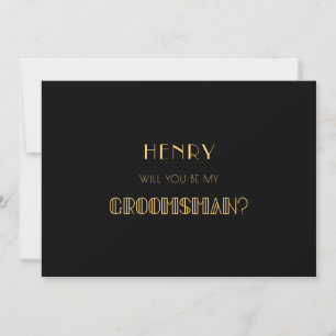  ontwerpkaart voor deco groomsman uit de jaren '20 kaart