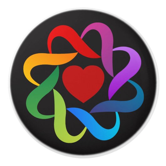 Ontwerpknop van liefde en eenheid keramische knop (Voorkant)