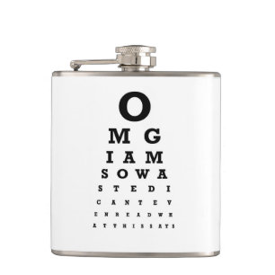 Ontwerpkolf 7 oz - Nutcase - OMG Eye Test Heupfles