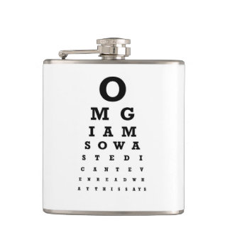 Ontwerpkolf 7 oz - Nutcase - OMG Eye Test Heupfles