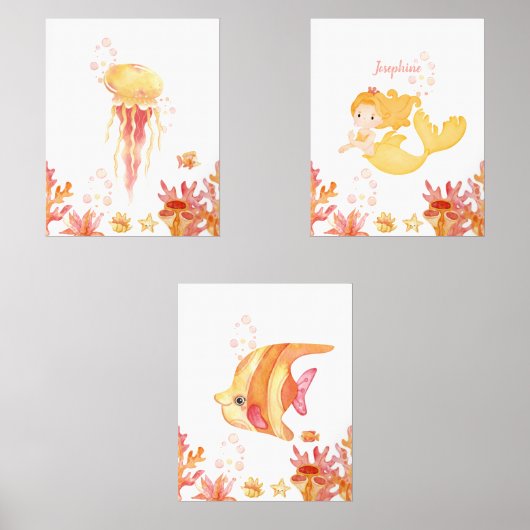 Ontwerpnaam: Coral Reef Dreams Muurkunst Sets (Voorkant)