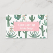 Ontwerpontwerp van woestijncactus en Waterverven Visitekaartje (Voorkant)