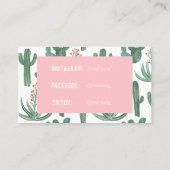 Ontwerpontwerp van woestijncactus en Waterverven Visitekaartje (Achterkant)