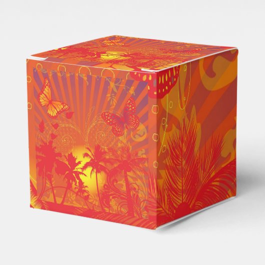 Ontwerpontwerp woestijnpalms Oasis Bedankdoosjes (Voorkant Zijde)