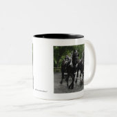 Ontwerppaarden in stap tweekleurige koffiemok (Voorkant rechts)