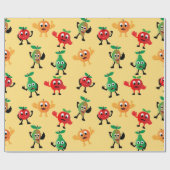 Ontwerppatronen met een schattig karakter cadeaupapier (Vlak)