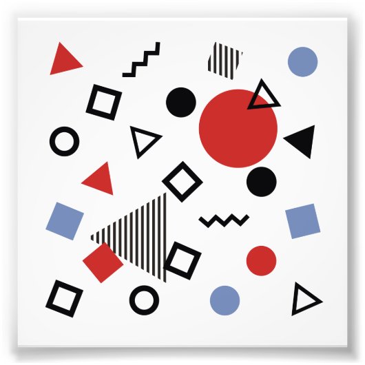 Ontwerppatroon Retro Memphis Foto Afdruk (Voorkant)