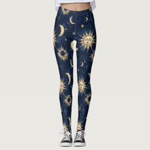 Ontwerppatroon van zon en halve maan leggings