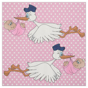 Ontwerppatroon voor Baby Girl Stork Stof