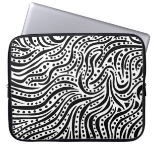 Ontwerpresolutie over het water - zwart en wit laptop sleeve