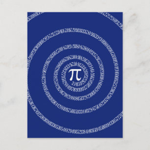 Ontwerpspiraal voor Pi op Navy Blue Briefkaart