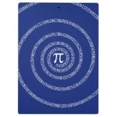 Ontwerpspiraal voor Pi op Navy Blue Klembord (Achterkant)