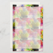 Ontwerpstructuur rode, gele waterverf briefpapier (Voorkant / Achterkant)