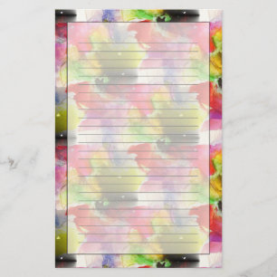 Ontwerpstructuur rode, gele waterverf briefpapier