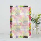 Ontwerpstructuur rode, gele waterverf briefpapier (Staand voorkant)