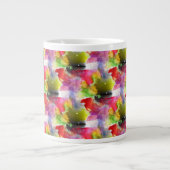 Ontwerpstructuur rode, gele waterverf extra grote mok (Voorkant)