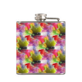 Ontwerpstructuur rode, gele waterverf heupfles (Achterkant)