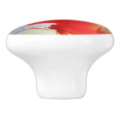 Ontwerpstructuur rode, gele waterverf keramische knop (Zijkant)