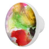 Ontwerpstructuur rode, gele waterverf keramische knop (Rechts)