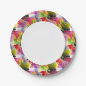 Ontwerpstructuur rode, gele waterverf papieren bordje (Voorkant)