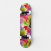 Ontwerpstructuur rode, gele waterverf skateboard (Voorkant)