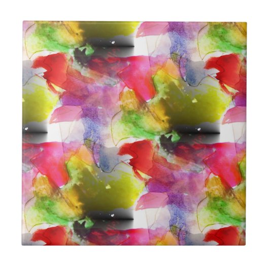 Ontwerpstructuur rode, gele waterverf tegeltje (Voorkant)