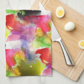 Ontwerpstructuur rode, gele waterverf theedoek (Quarter Fold)