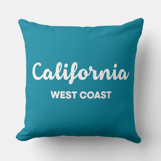Ontwerptekst voor de West-Kust van Californië Kussen (Voorkant)