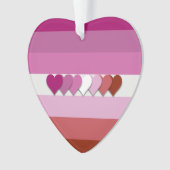 Ontwerpversiering van het lesbische pride-hart met ornament (voorkant)