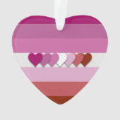 Ontwerpversiering van het lesbische pride-hart met ornament (achterkant)