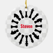 Ontwerpversiering van schaakstukken keramisch ornament (Achterkant)