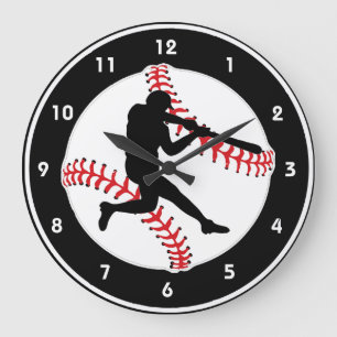 Ontwerpwandklok van de Baseball Batter Grote Klok