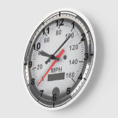 Ontwerpwandklokken van "Retro chrome speedometer" Grote Klok (Hoek)
