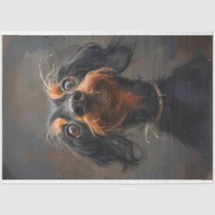 Ontwijk de Dachshund Puppy Decoupage Tissuepapier