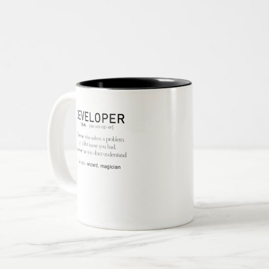 Ontwikkelaar Definition Coder Definition Funny Tweekleurige Koffiemok (Voorkant links)