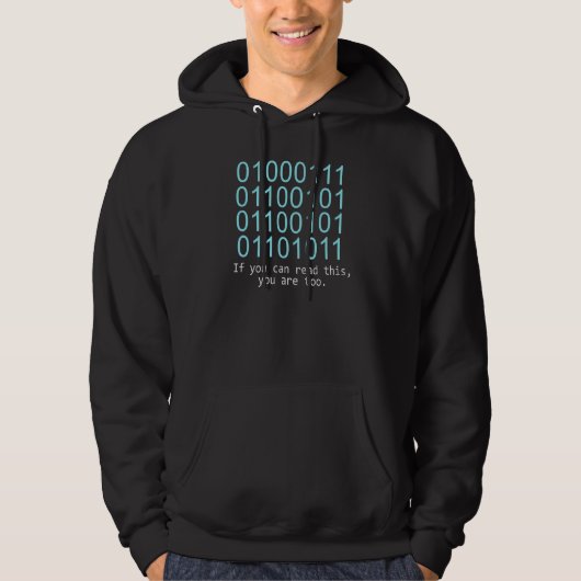 Ontwikkelaar Geek Computer Binaire Code Programmeu Hoodie (Voorkant)