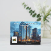 Ontwikkelaar lanceert ontwikkelaar adverteren make briefkaart (Staand voorkant)