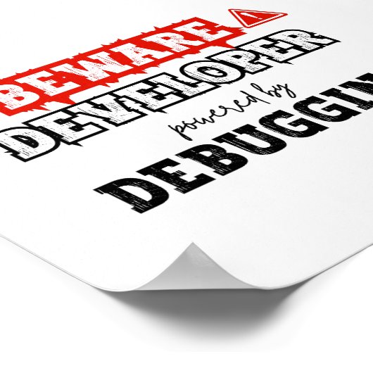 Ontwikkelaar Powered by Debugging | programmering Poster (Hoek)