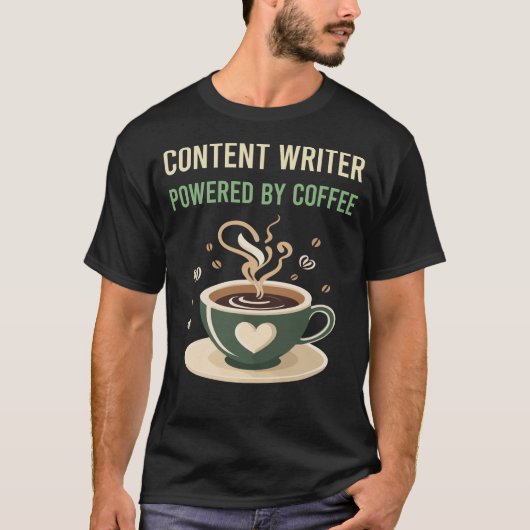 Ontwikkeld door Coffee Content Writer T-shirt (Voorkant)