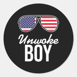 Ontwoken Jongen Woke Politiek Correcte Conservatie Ronde Sticker