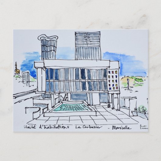 Ontworpen door: Le Corbusier | Marseille, Frankrij Briefkaart (Voorkant)