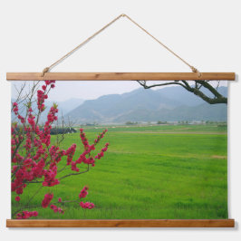 Ontworpen met een foto van Zuid-Korea, horizon Hangend Wandkleed