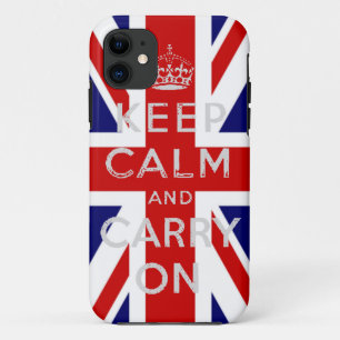 ONTWORPEN ONTWERP Keep Calm en Ga Door UK-VLAG iPhone 11 Hoesje