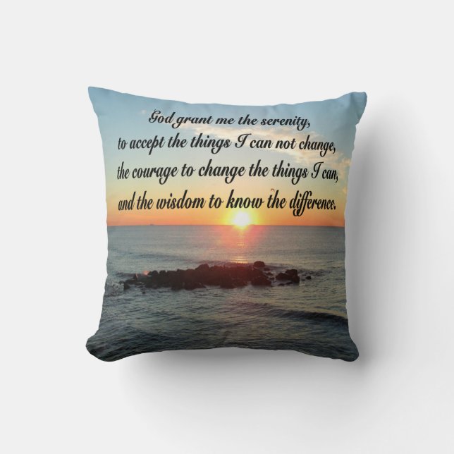 ONTZAGWEKKEND SERENITY PRAYER DESIGN KUSSEN (Voorkant)